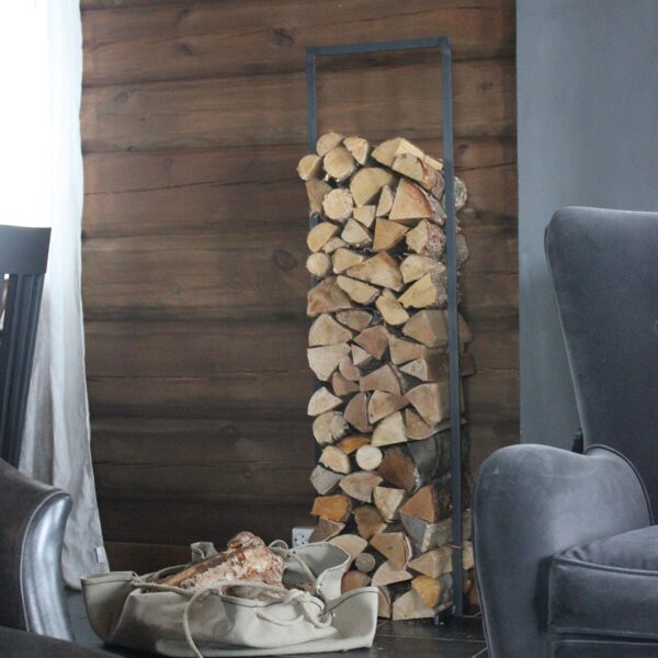 Design Holzstapler WoodTower für Wohnung und Balkon, raumgestalt
